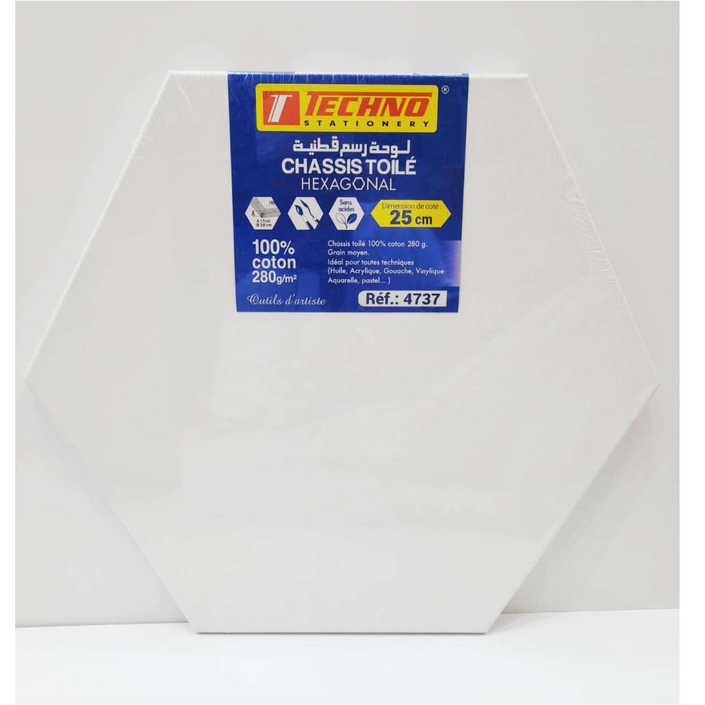 Techno Hexagonal Cotton Canvas (25 cm - 280g)