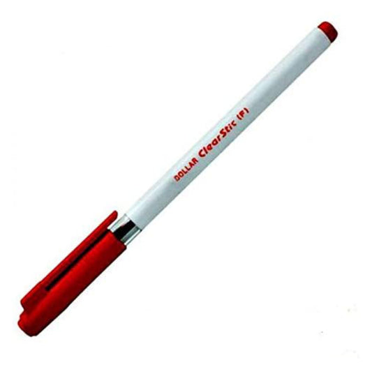 Dollar Clear Stic Ball Pen - Red