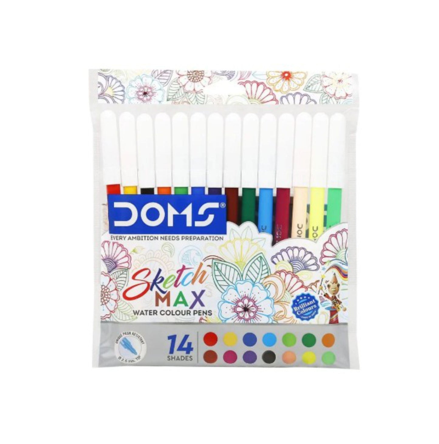 DOMS Sketch Max Water Colour Sketch Pens (Pack of 14)