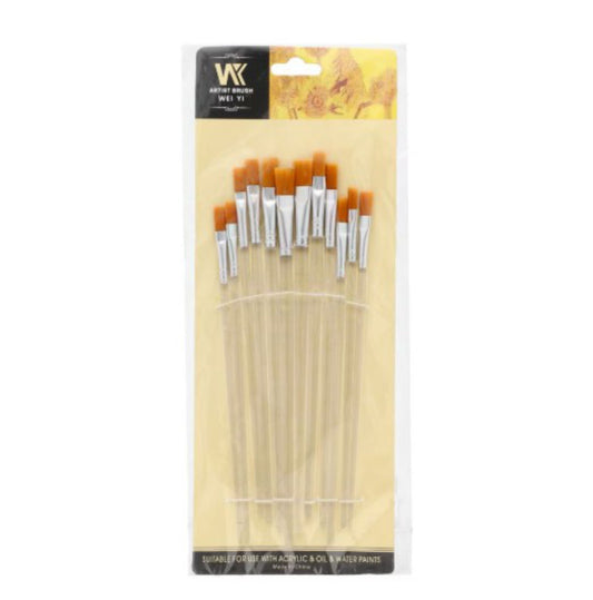 Flat Paint Brush (Set of 12)