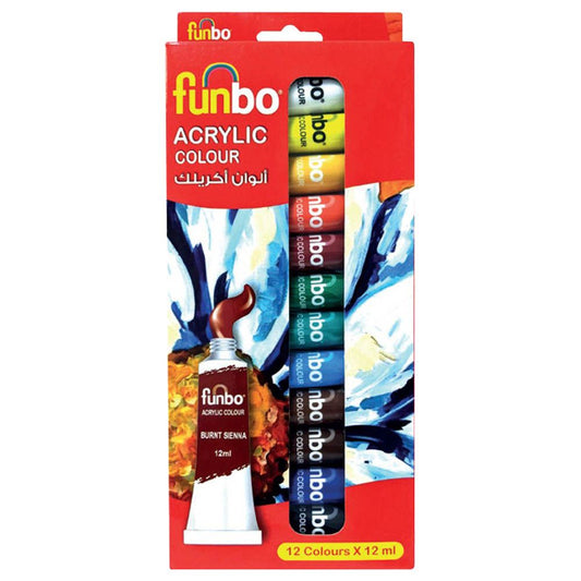 Funbo Acrylic Colour Tubes (Set of 12)