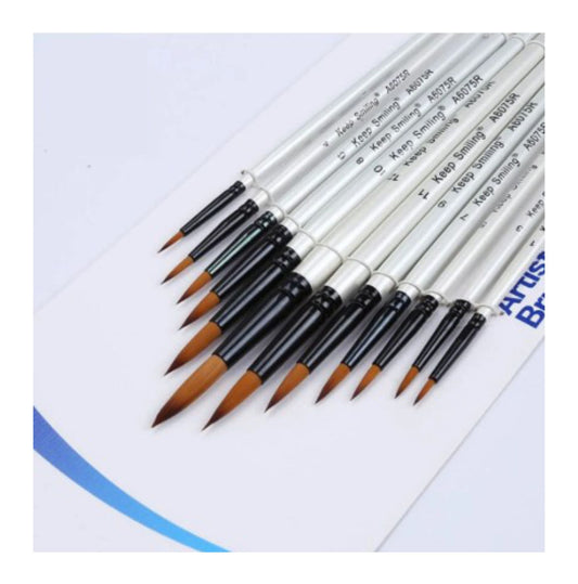 Keep Smiling Round Paint Brush (Set of 12)