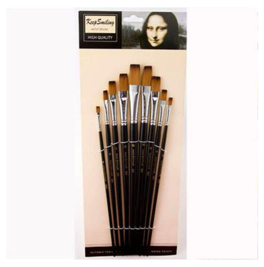 Keep Smiling Flat Paint Brush (Set of 9)