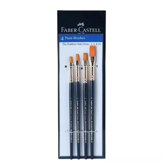 Faber-Castell Flat Paint Brush, Pack of 4