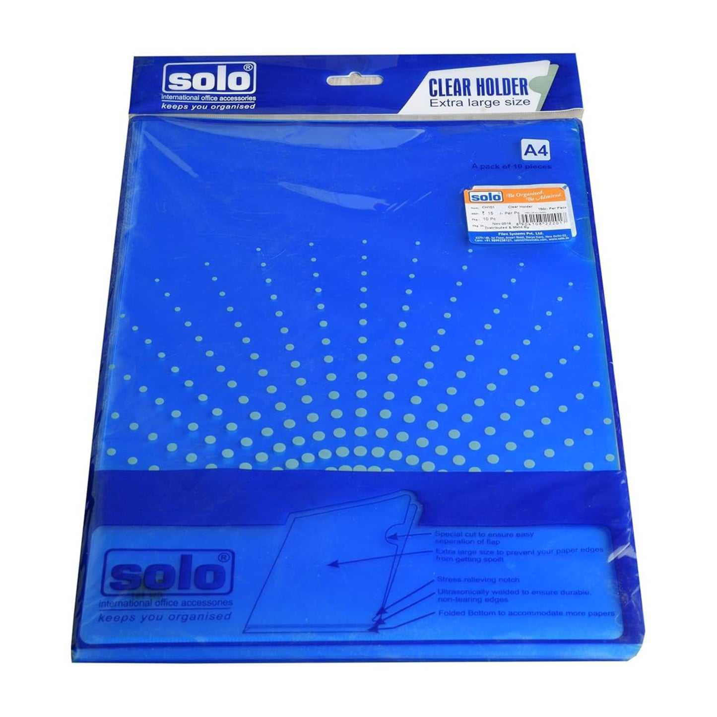 Solo L-Shape Folder (Pack of 10) - Blue