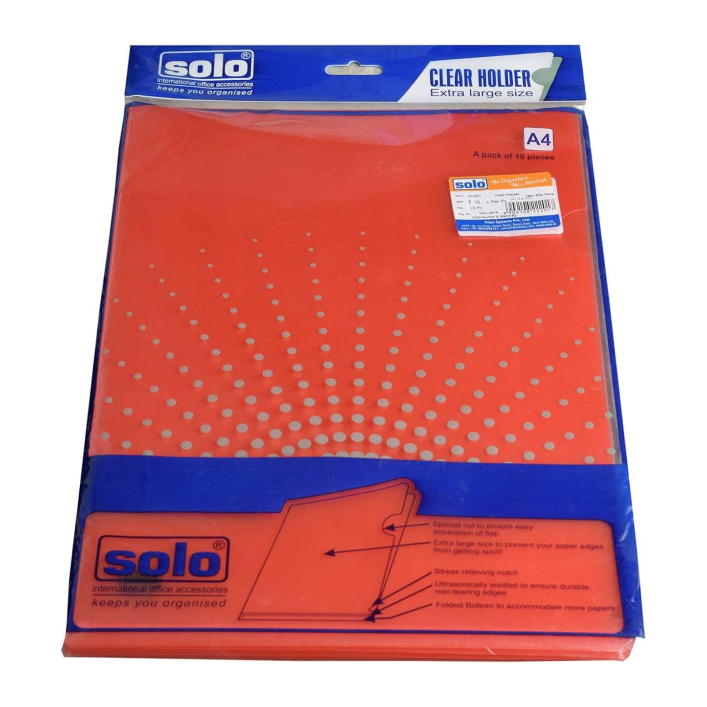Solo L-Shape Folder (Pack of 10) - Red