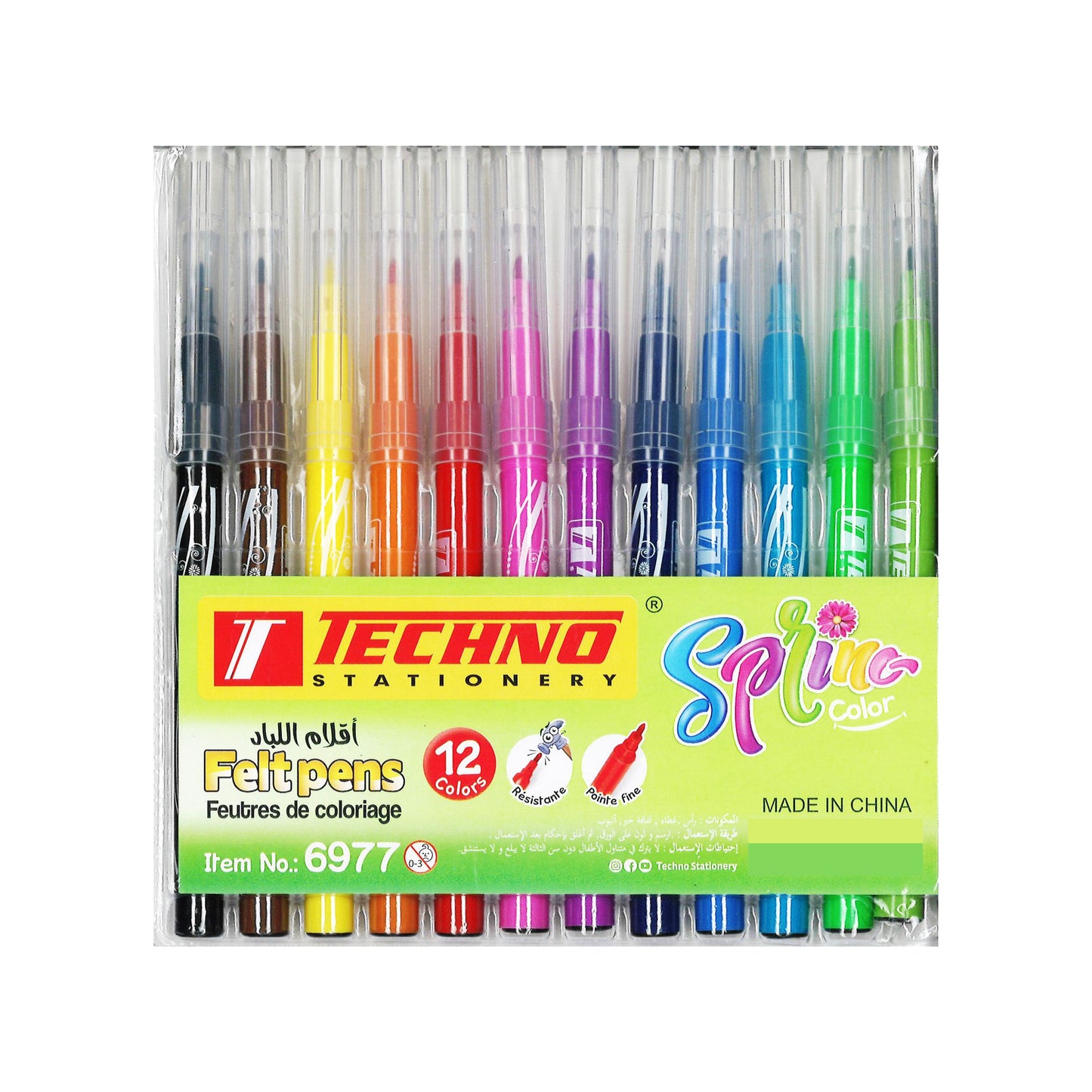 Techno Felt Pens (12) 6977
