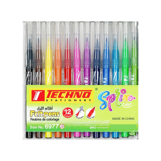 Techno Felt Pens (12) 6977