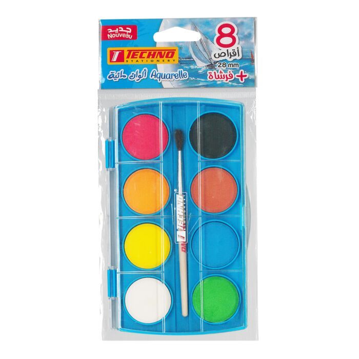 water color 28 mm 8 colour with brush (4405)